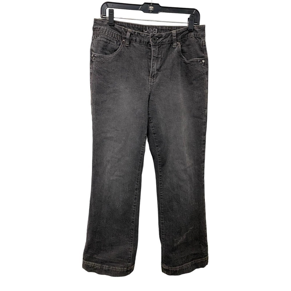 Jag Jeans 12 Petite Dark Wash Mid Rise Straight Leg Denim Cotton Blend Stretch